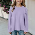thumbnail image 2 of Zshosam Girls' Tops Tees Girls Tops Long Sleeve Shirt Fall Cute Shirts Crew Neck Tshirts Trendy Kids Cute Prints Clothes Size 6T 7T,(Light Purple 6-7 Years), 2 of 4