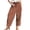Brown, variant on TOMVIGX Barrel Pants Women Wide Leg Flowy Corduroy Travel Pants Elastic Waist Baggy Cropped Lounge Trousers with Pockets Black S