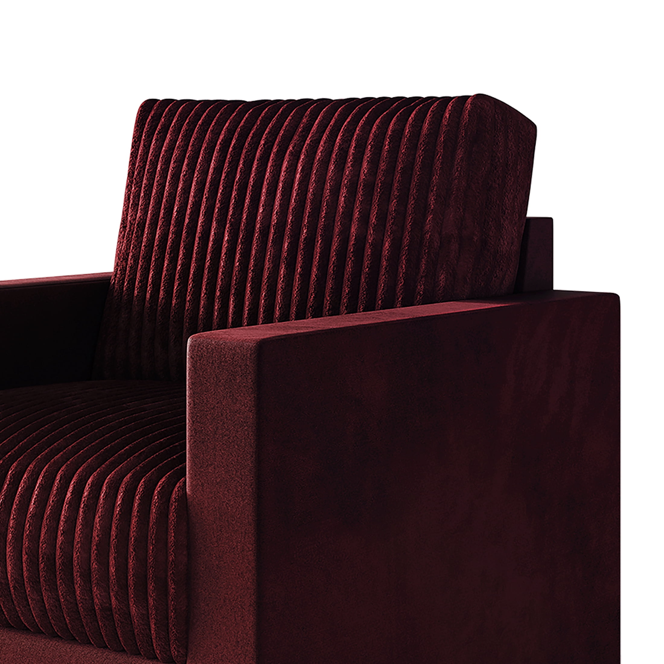 Castle Place Contemporary Corduroy Velvet Chair, Red