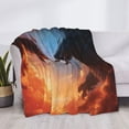 thumbnail image 4 of Throw Blanket for Couch Sofa and Bed, Red and Blue Fire Cloud Dragon Soft Plush Throw Blanket, Fuzzy Cuteness Comfy Warm Washable Flannel Blanket Throws for All Season, 4 of 8