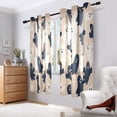 thumbnail image 7 of 2 Panels Set Blackout Curtains Thermal Insulated Sun Protection Room Darkening Drapes for Bedroom Navy and Cream Ghost, 7 of 7