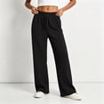 thumbnail image 5 of Vynhevius Women's Cable Knit Sweatpants Wide Leg Drawstring Elastic Waist Pockets Casual Lounge Pants, 5 of 5