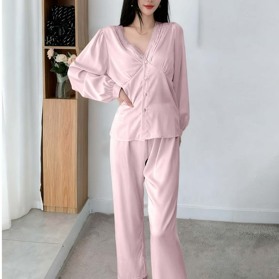 Fewfanhot Women's Premium Winter Sleepwear Set - Flannel Long Sleeve Pajama Ensemble with Coordinated Top and Bottom for Seasonal Comfort