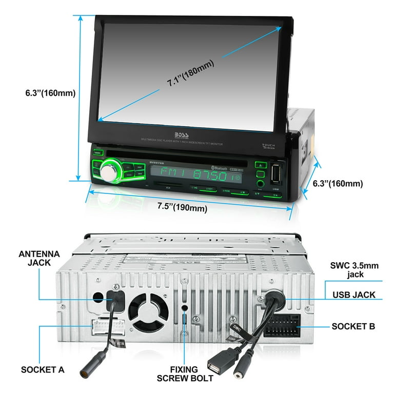 BOSS Audio Systems BV9976B Car DVD Player, Bluetooth, 7