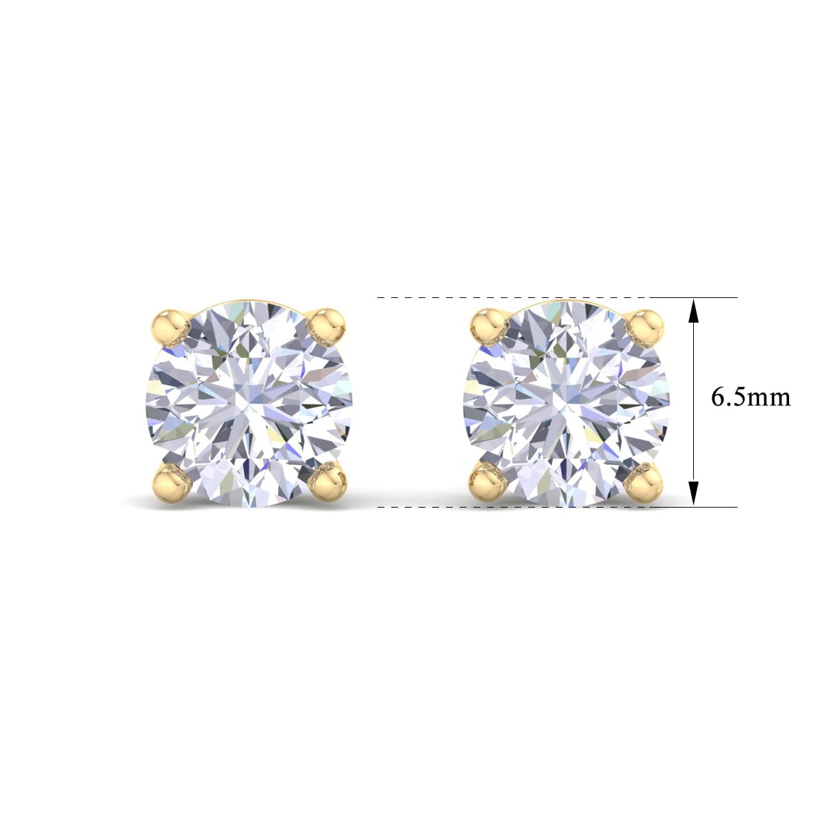 SuperJeweler 2 Carat Total Weight Colorless Lab Grown Diamond Stud Earrings In 14K Yellow Gold For Women