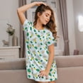 thumbnail image 3 of Naloa Pineapple Print Women Nightgowns,Womens Loungewear,Short Sleeve Sleepwear,Comfy Ladies Nightdress, 3 of 6