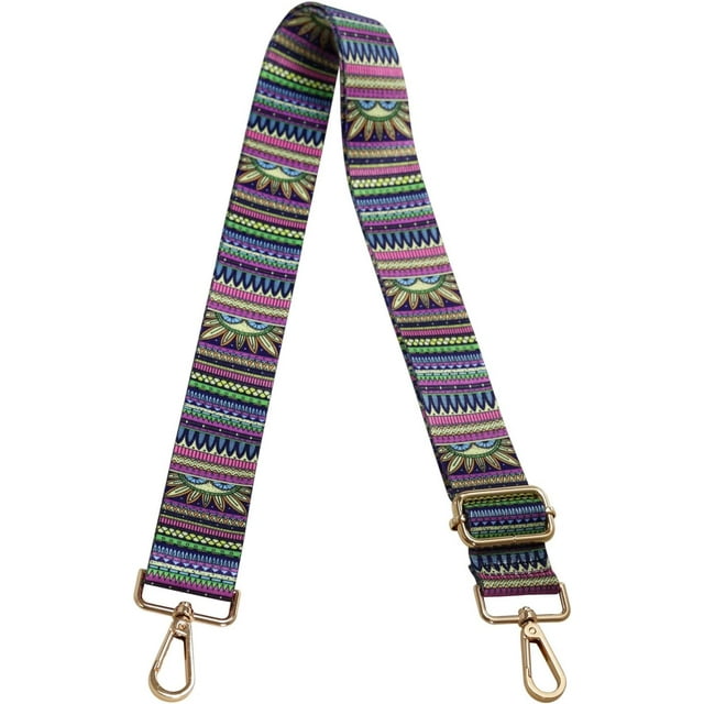 SURJDE Sangle Bandoulière pour Sacs à Main de Remplacement Réglable Guitare Style Multicolore Sangles de Sac à Main, Boho Multicolore, Moyen