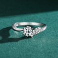 thumbnail image 3 of Korean Style Silver Plated Ring With Artificial Gemstone Inlay And Diamond Accent Jewelry For Women Daily Wear, 3 of 5