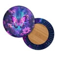 thumbnail image 2 of ZIATUBLE Galaxy Butterfly Chairs Decorative Cover Floral Round Stool Covers with Padding Size S Stool Seat Replacement Cover 2 Pieces Set Office Chair Saddle Stool Cushion, 2 of 6