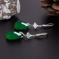 thumbnail image 3 of Pendientes de jade verde Calcedonia Gota de agua Pendientes de encanto Joyería de jadeíta tallada Joyería de lágrima verde esmeralda, 3 of 5