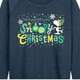 thumbnail image 3 of Women's Peanuts Snoopy Christmas Lightweight French Terry Sweatshirt Color: Heather Indigo Size: X LARGE, 3 of 6