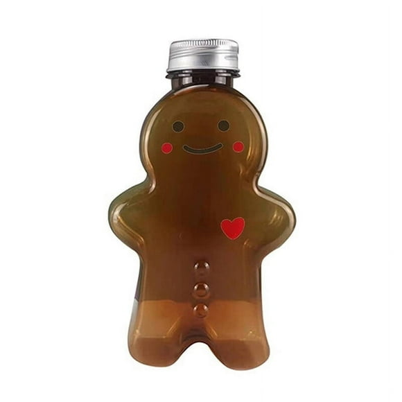 Cute Gingerbread Man Drinking Cup Portable Shaker Drink Bottle Kitchen Milk Tea Water Bottle Home Couple Christmas Bottle Gifts