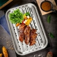 thumbnail image 5 of Grill Basket Grilling Tray Grill Plate Durable Nonstick with Holes Grill Pans BBQ Grilling Pan for Home Parties Restaurant Baking Camping, 5 of 8