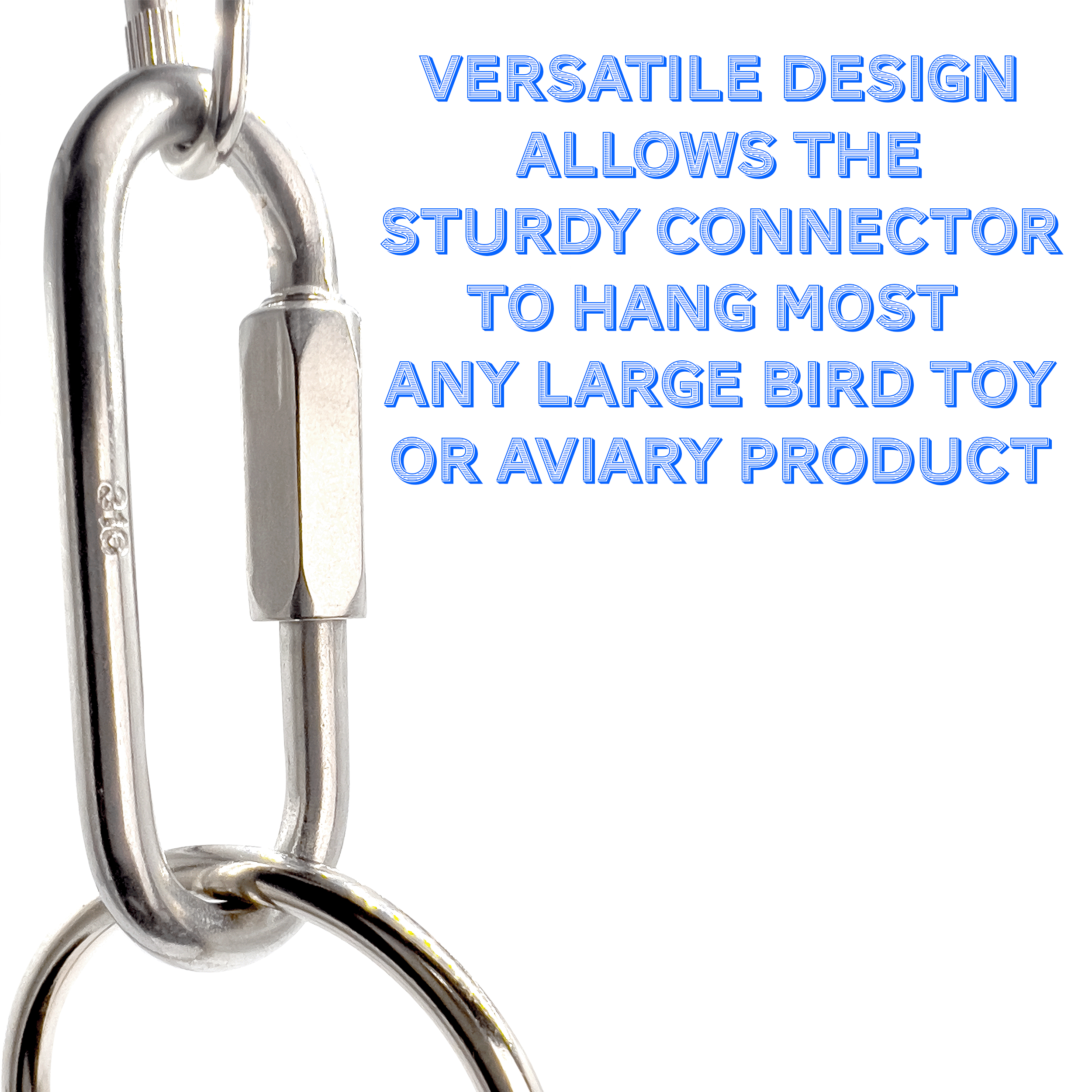 7005 Pk6 Stainless Steel 2.5 Inch Large Toy Quick Link Mandarin Bird Toys by M&M