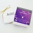 thumbnail image 3 of Anavia Happy 50st Birthday Gifts Stainless Steel Fashion Necklace Birthday Card Jewelry Gift for Her, Birthday Gift for Grandma-[Rose Gold Cube, Royal Purple Gift Card], 3 of 3