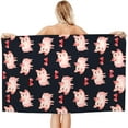 thumbnail image 2 of Pink Pig and Bow Microfiber Beach Towels Oversized Bath Towel Gifts for Women,Sand Free Quick Dry Travel Towels for Yoga Sports 52" x 32", 2 of 17