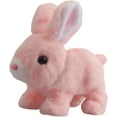 thumbnail image 1 of Juguete electrónico interactivo de Pascua: un conejito de peluche que suena con animación para caminar, orejas y nariz móviles, adecuado para niños pequeños y niños (versión rosa)., 1 of 6
