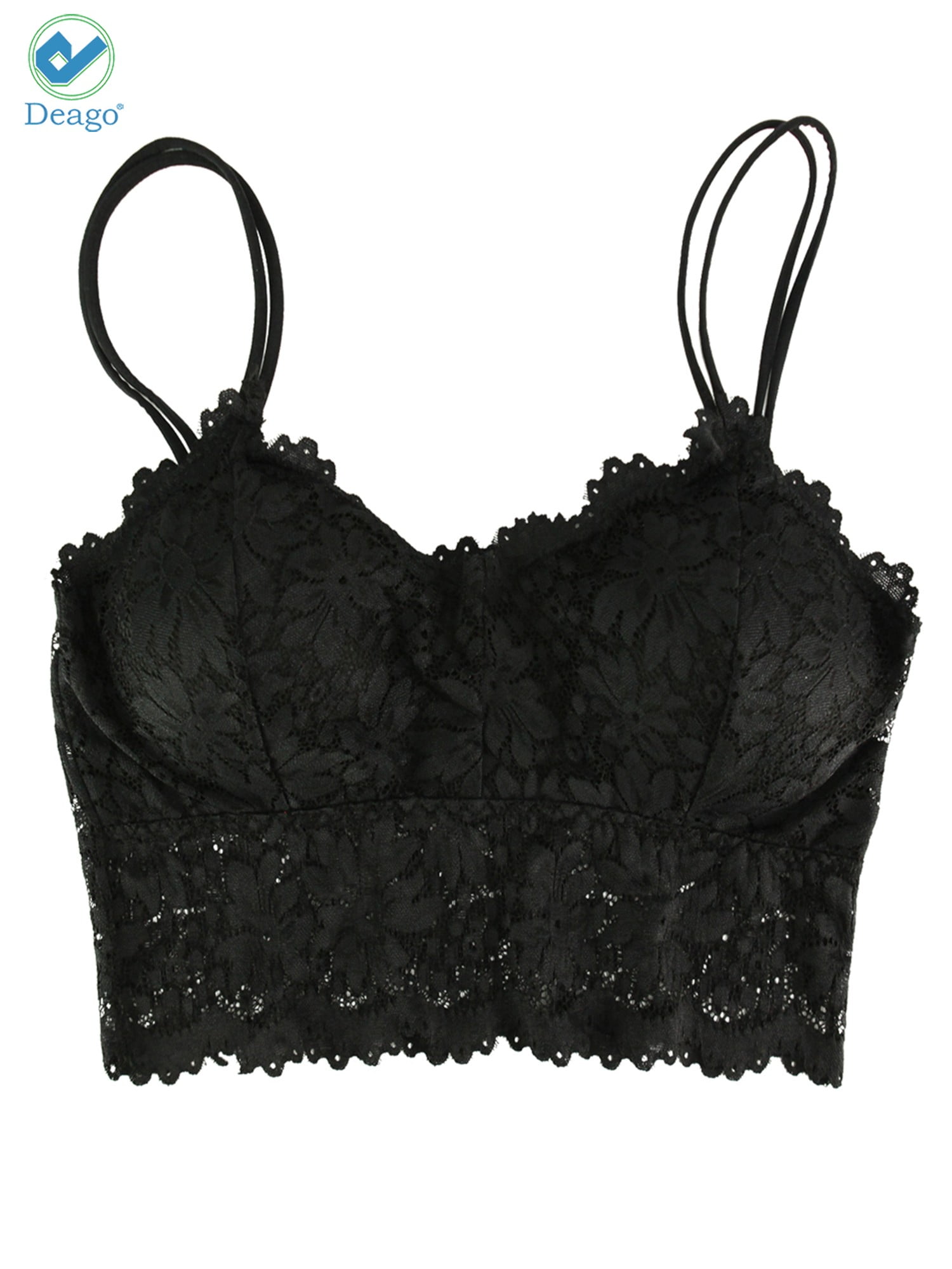 Buy Boldgal Women's Lace Sheer Bralette Top (Black_Small) at