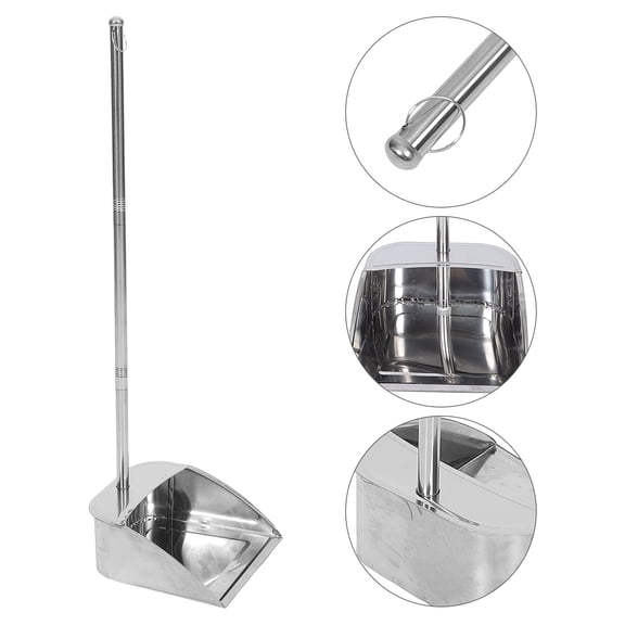 CRILSTYLEO Ergonomic Stainless Steel Dustpan for Home Use Fast Efficient Cleaning