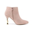 thumbnail image 3 of BLISSFUL STEP Bottines à Talons Aiguilles Pointus pour Femmes, Fermeture Éclair, Rose Poussière 6, 3 of 7