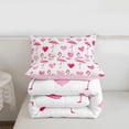 thumbnail image 6 of jejeloiu Pink Flamingo Heart Twin Comforter Sets Kids,Tropical Animal Print Bedding Set For Girls,Reversible,2pcs, 6 of 8