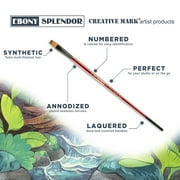 Creative Mark Ebony Splendor Short-Handled Synthetic Sable Paint Brush, Rigger # 2, Teijin Multi-Filament Hair, Handcrafted Synthetic Paint Brushes for Acrylic Painting, Watercolor Painting and More