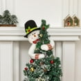 thumbnail image 4 of Hvmvliv Santa Christmas Tree Topper Fabric Santa Snowman Hugging Xmas Tree Top Ornament Christmas Treetop Decoration White, 4 of 6