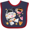thumbnail image 3 of Inktastic Astronaut Valentine Outer Space Hearts Boys or Girls Baby Bib, 3 of 4