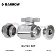 thumbnail image 1 of Barrow Water Stop Kit, Switch+Plug+Male to Male Fitting/Double Inner Water Colling Kit G1/4 Thread, Black/White/Silver All Silver kit, 1 of 4