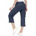 thumbnail image 4 of KyCheLot Boys Girls Summer Pants Cropped Solid Color Flap Pockets High Waist Cotton Linen Capris Pant 5-15 Years, 4 of 7