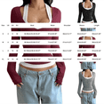 thumbnail image 4 of Lumistal Women's Long Sleeve Shirts Low Cut Slim Fit T Shirts Y2K Going Out Tops for Women Cropped Top Basic T-Shirt Tee Streetwear Daily Wear Wine M, 4 of 7