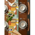 thumbnail image 2 of Table Runner Dresser Scarves 90 Inch Long, Middle Century Geometric Art Linen Dining Table Runners Retro Nordic Abstract Arch Tabletop Scarf for Wedding Holiday Party Kitchen, 2 of 7