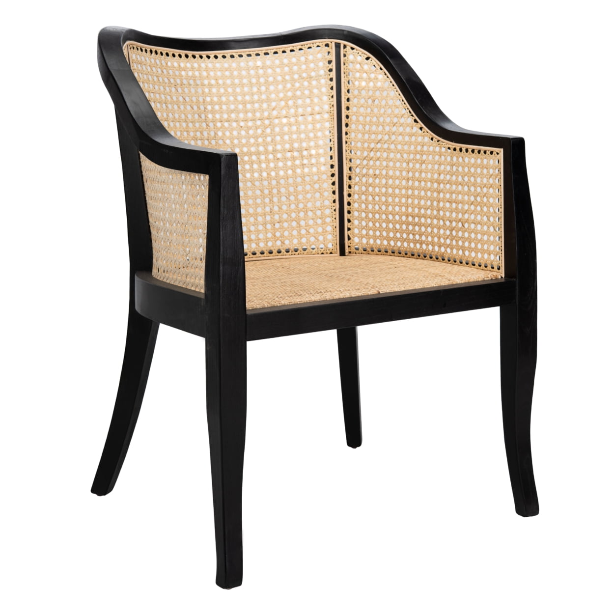 SAFAVIEH Maika Nautical Solid Dining Chair, Black/Natural