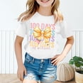 thumbnail image 2 of oqasdz Girls 100 Days of School Shirt Graphic Short Sleeve Back To School Top Tee Cute Round Neck Shirt Comfortable Fit Casual Outdoor, 2 of 4