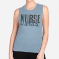 thumbnail image 2 of Anesthetist Nurse Leopard Print Women's Muscle Tank Medium Stonewash Denim, 2 of 5