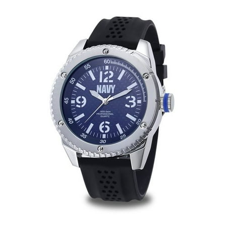 Wrist Armor Men's U.S. Navy C20 Watch, Blue Faux Carbon Fiber Dial, Black Rubber Strap
