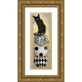 thumbnail image 1 of Sophie 6 11x24 Gold Ornate Wood Framed with Double Matting Museum Art Print Titled - Black Cat And Pumpkin Stack, 1 of 4