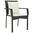 thumbnail image 4 of vidaXL Garden Dining Set Black table and chairs with cream white cushions, 4 of 6