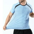 thumbnail image 1 of pstuiky camisetas de hombre, Camiseta deportiva informal de cuello redondo y color liso para hombre, lavada y desgastada camisas casuales para hombre m, 1 of 9