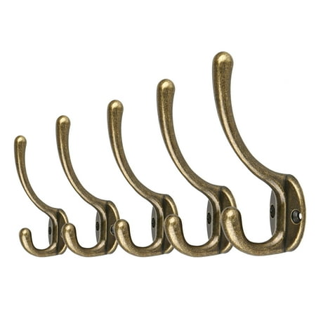 Outdoor Coat Hooks 5 Pcs Vintage Style Rustic Cast Iron Wall Coat Hooks,Farmhouse Decor,Clothes Hanging Idea for Hats,Bags,Coats,Scarves,Bags Closets,Wall Hanging,Rustic Key Hooks ()