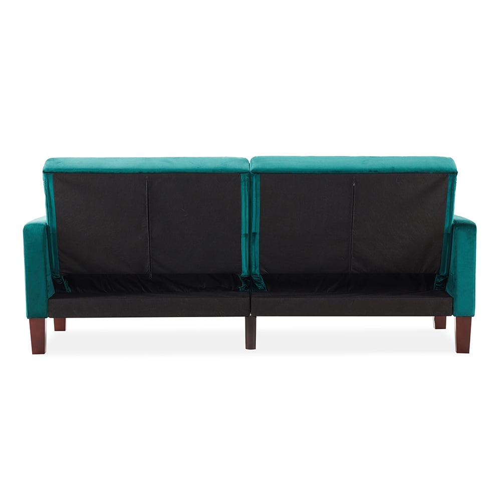 Kepooman 45" Modern Sectional Upholstery Sofa Bed with Wood Leg for Living Room, 3 Seat, Green Kepooman 45" Modern Sectional Upholstery Sofa Bed with Wood Leg for Living Room, 3 Seat, Green