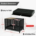 thumbnail image 5 of 48 Inch Heavy Duty Dog Crate with Wheels, Folding Metal Big Dog Cage for Large and Medium Dogs, Extra Large XL XXL Indestructible Furniture Style Dog Crate with Removable Tray., 5 of 5