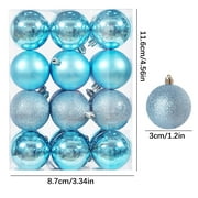 EGNMCR 24Pcs Christmas Balls Ornaments for Xmas Christmas Tree - Christmas Tree Decorations Hanging Ball for Holiday Wedding Party Decoration (Sky Blue, 3CM)