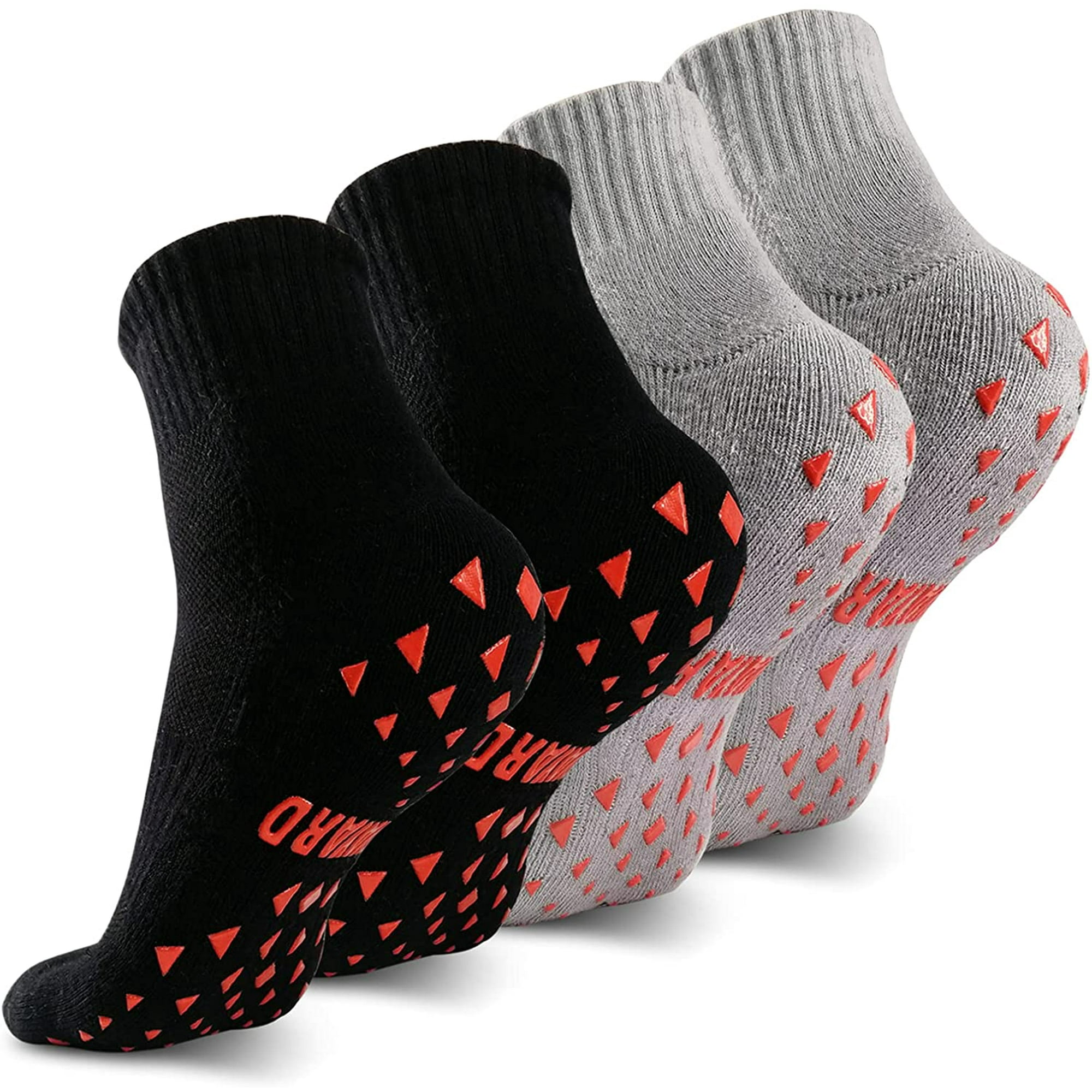 4 Pairs Non Slip Socks Hospital Non Skid Sticky Grip Socks Yoga Pilates Socks Men Women Walmart