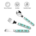 thumbnail image 3 of Balery Lobsters Of Turquoise Waves for Stainless Steel Kids Silverware Set - Child and Toddler Safe Flatware - Children's Knife, Fork And Spoon Set - Metal Kids Cutlery Set, 3 of 8