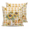 thumbnail image 7 of Outdoor Pillow Covers Throws Watercolor Floral Bouquets in Vase,Waterproof Pillow Cases Pack of 2 Sunflower on Yellow White Plaid,Durable Cushion Cover Pillowcase for Patio Balcony Couch Garden, 7 of 7