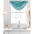 thumbnail image 4 of Waterfall Valances for Windows, Teal Turquoise Aqua Ombre Kitchen Sheer Valance Curtains, Contemporary Abstract Lines Rod Pocket Elegant Swag Valances for Living Room Bedroom, 47.2"x38.5", 1 Panel, 4 of 8