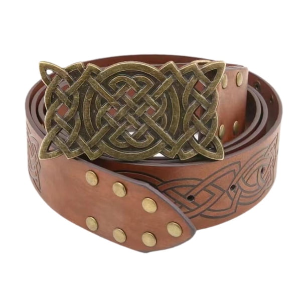 Cinturón de PU para cosplay medieval para fiestas temáticas Marrón
