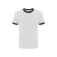 thumbnail image 4 of Mens Short Sleeve T-Shirts Crewneck Casual Cotton Shirt Contrast Collar Summer Basic Tops,White L, 4 of 4