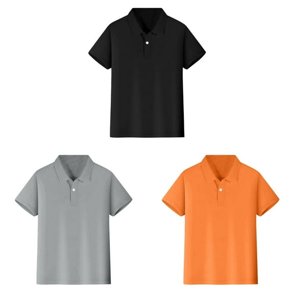 TSADFHJI 2 Pack Gym Tops for Boys Pack Cute Kids Boys Girls Short Sleeve Shirt Button Closure Comfortable & Soft Fabric Xxl